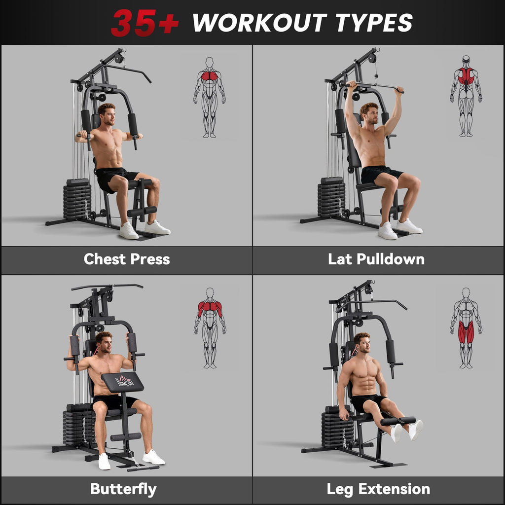 Multifunction Home Gym Machine with 45Kg Weight Stack for Full Body Workout