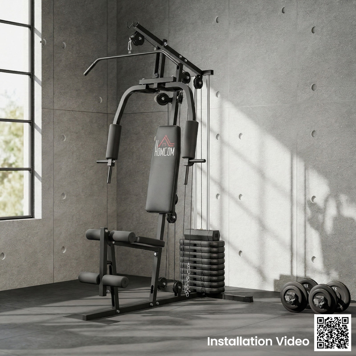 Multifunction Home Gym Machine with 45Kg Weight Stack for Full Body Workout