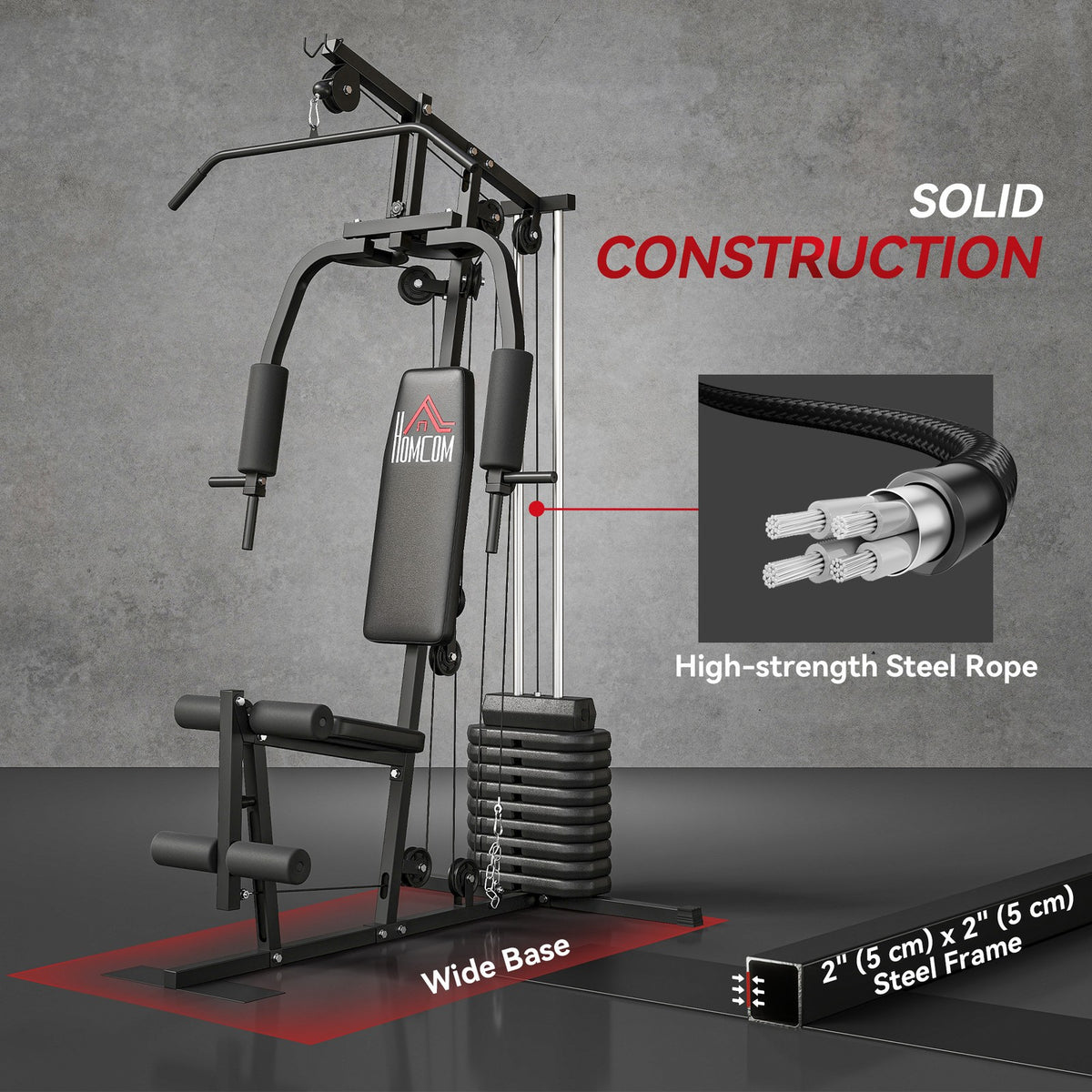 Multifunction Home Gym Machine with 45Kg Weight Stack for Full Body Workout
